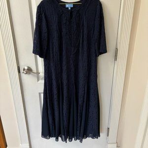 Koret Fully Lined, Navy Blue, Lace Dress 18P